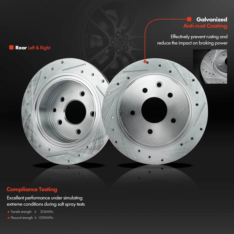 Front & Rear L&R Drilled Brake Rotors for Nissan Sentra 2007 2008-2012 L4 2.5L gallery