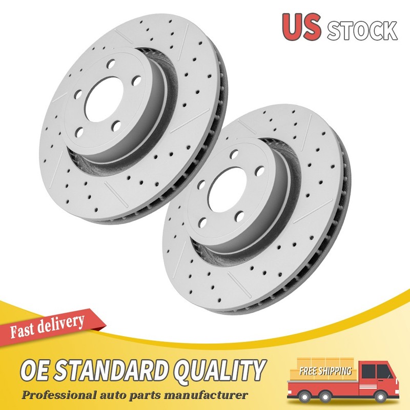 Front Drilled Brake Rotors For Ford Mustang 2015 2016 -2019 2020 2021 2022 2023