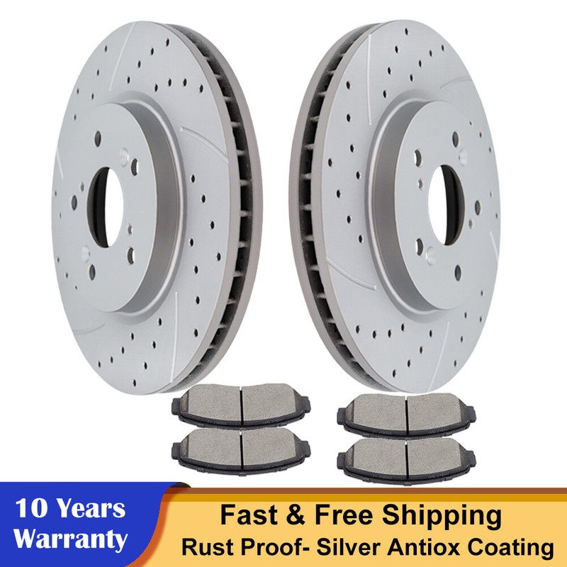 296mm Front Disc Brake Rotors & Ceramic Brake Pads Fit 2007 – 2016 Honda CR-V