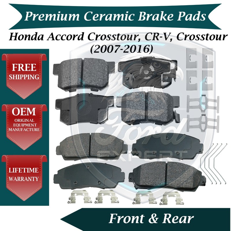 Akebono OEM Front & Rear Ceramic Brake Pads Kit For 2007-2016 Honda Lifetime War