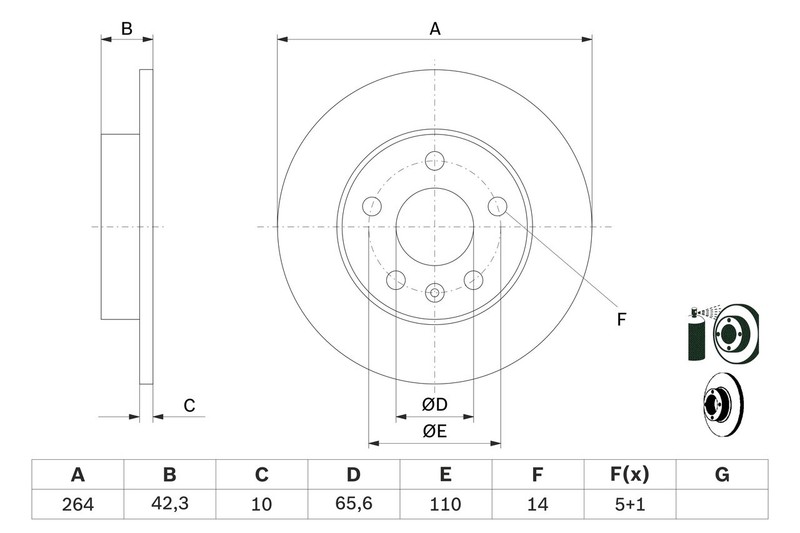 2x Brake Discs Pair Solid fits VAUXHALL ZAFIRA A, B Rear 98 to 14 263.8mm Set gallery