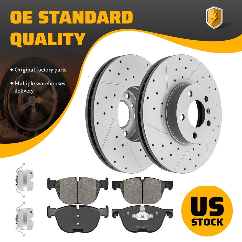 332mm Front Drilled Brake Rotors & Ceramic Pads Kit for 2011 – 2018 BMW X5 X6