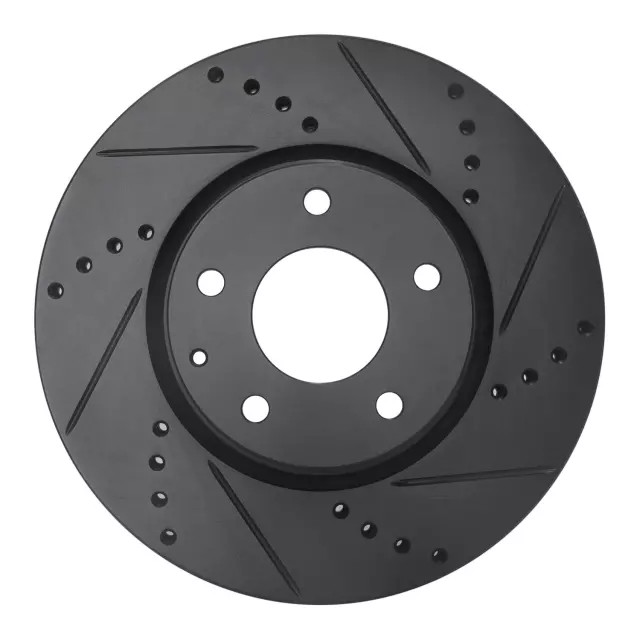 Genuine DFC Brake Rotor - Drilled and Slotted - Black 633-80076R