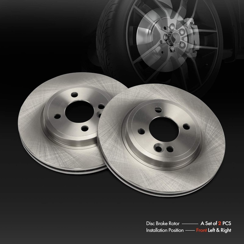 2Pcs Front Driver & Passenger Side Disc Brake Rotors for Mini Cooper 2002-2006 gallery