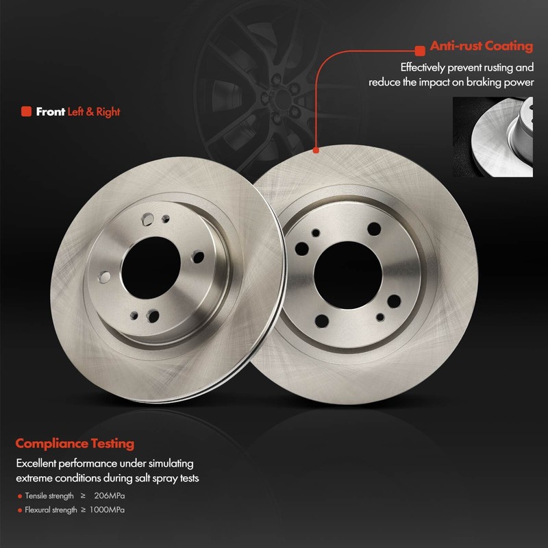 6Pcs Front Side Disc Brake Rotor & Ceramic Brake Pad for Mitsubishi Mirage 1.2L gallery