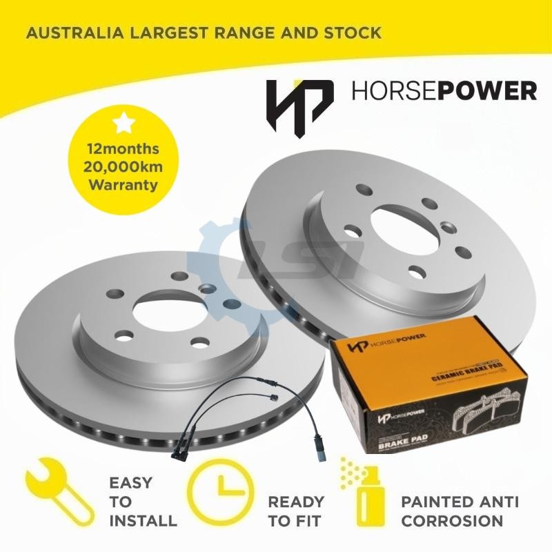 Front Disc Rotors and Brake Pad Set for Mini Cooper F55 1.5L 11/2014-03/2021