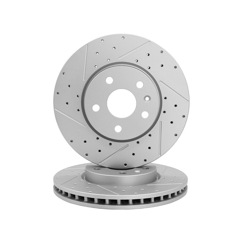 Front Rear Drilled Rotors Ceramic Brake Pad for 2010-2015 Chevrolet Camaro LS LT gallery