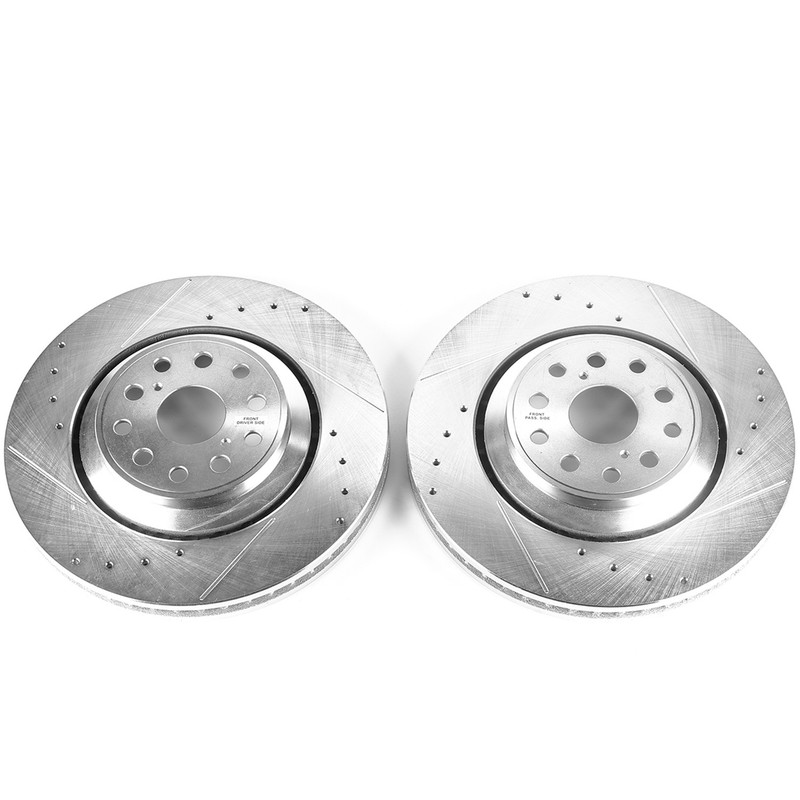 PowerStop Evolution Drilled Slotted Rotors Pair Front For Lexus LS460