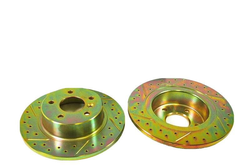 Cross Drilled & Grooved Performance Rear Brake Discs For Land Rover Discovery 2