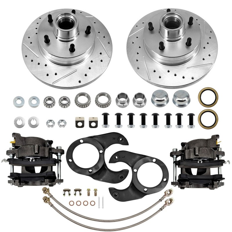 Disc Brake Kit, 5 on 4-3/4 Bolt Pattern, Metric Caliper, for 1937-1948 Spindles gallery