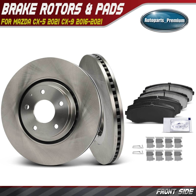 6x Front Side Disc Brake Rotors & Brake Pads for Mazda CX-5 2021 CX-9 2016-2021