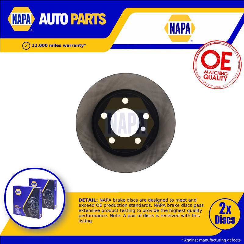 2x Brake Discs Pair Solid Rear 280mm NBD5498 NAPA Set 34209804830 34219811539