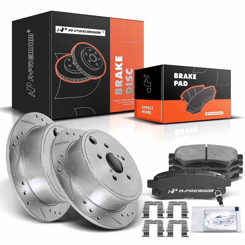 A-Premium Rear Drilled Brake Rotors & Ceramic Pads for Subaru Legacy Outback GAS