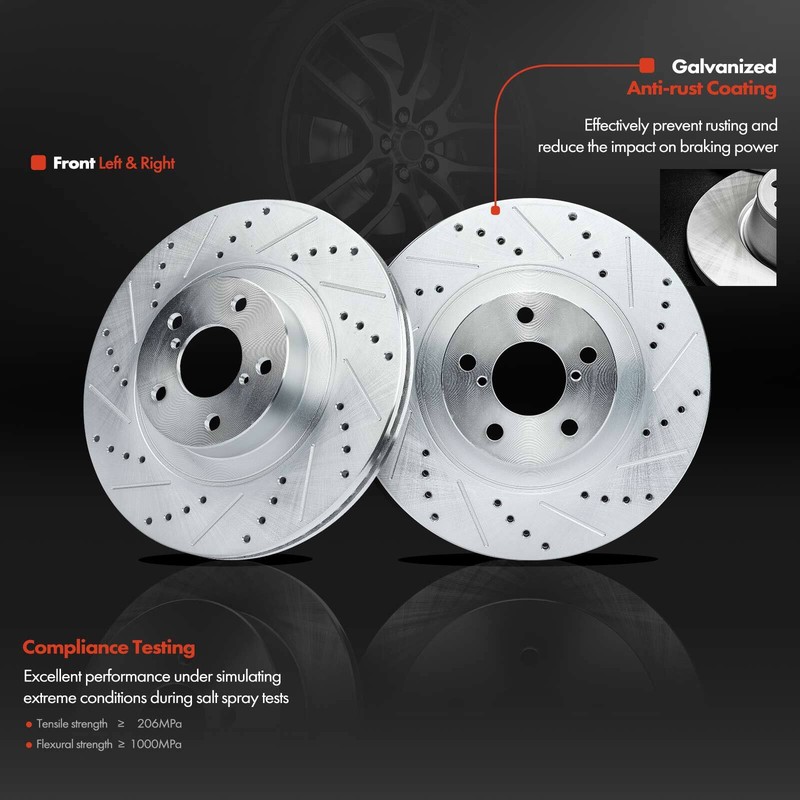 Front Drilled Brake Rotor & Ceramic Brake Pad for Subaru Forester Impreza Legacy gallery