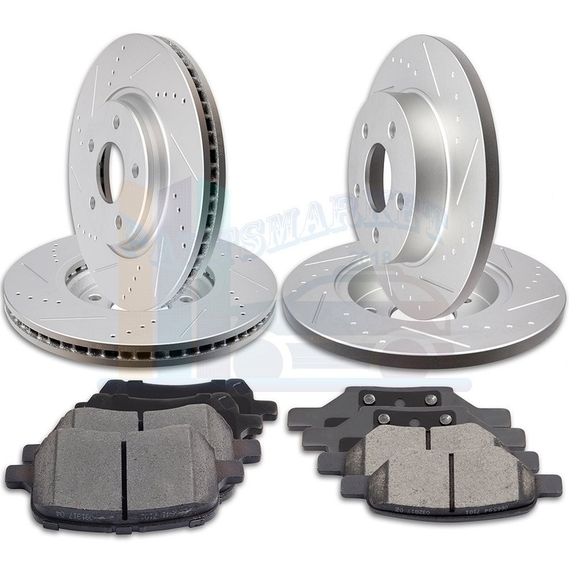 2X Front & 2X Rear Discs Brake Rotors and Pads For 2004-2012 Chevrolet Malibu