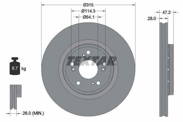 TEXTAR Brake Discs Rotors & Pads Front Braking Service Set Fits Honda CR-V gallery