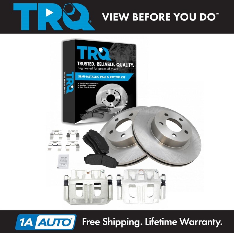 TRQ Front Metallic Brake Pads Rotors & Calipers for Ford Mazda Truck SUV