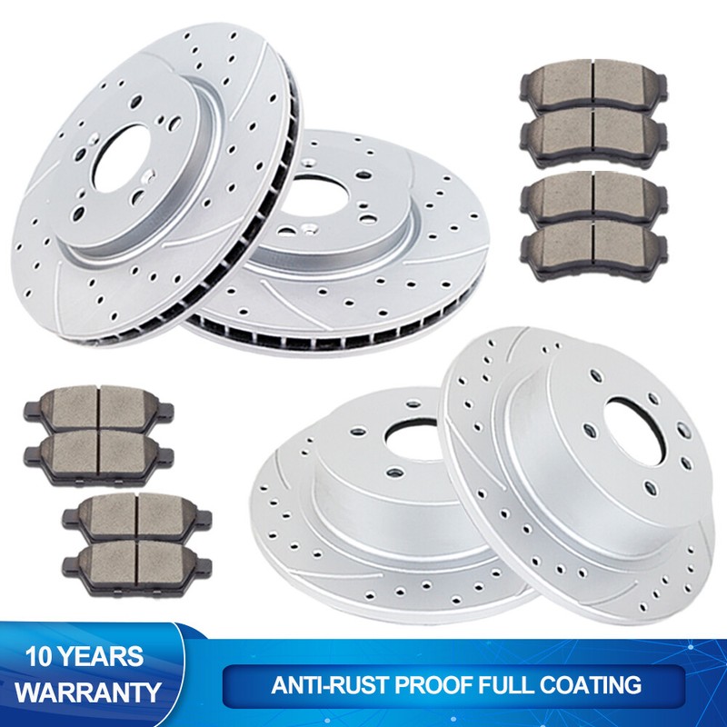 Fit Ford Fusion Mazda 6 Lincoln MKZ Mercury Milan Front Rear Rotors Brake Pads