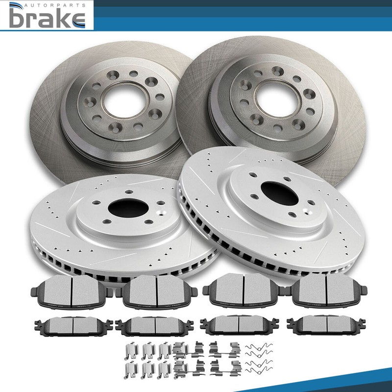 Front + Rear Brake Rotors & Ceramic Pads Fits 11-2018 Ford Explorer 2009-18 Flex