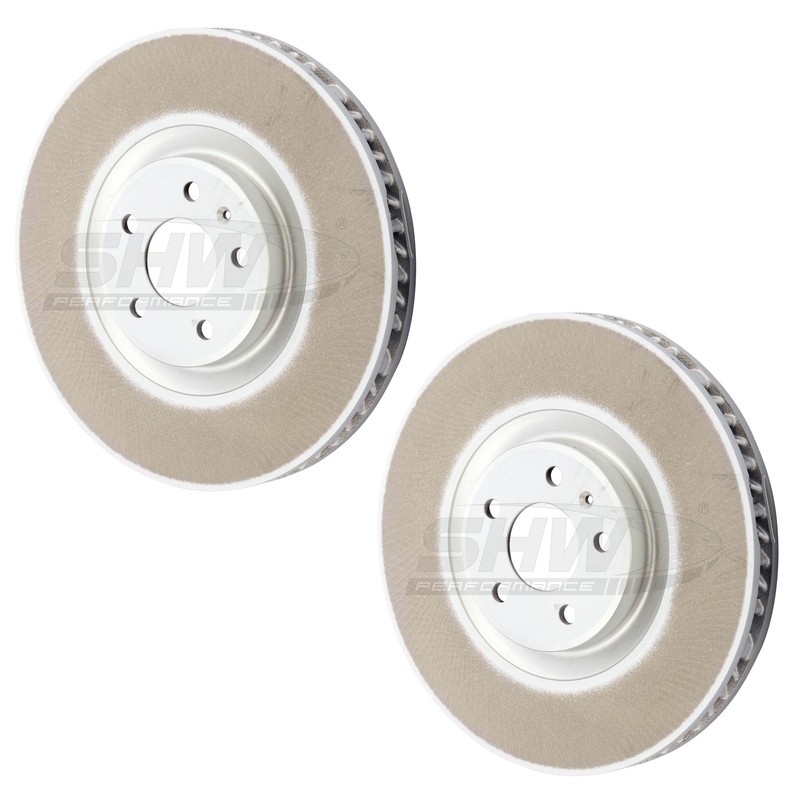 SHW Performance Pair Set of 2 Front 360mm Disc Brake Rotors For Porsche Macan V6