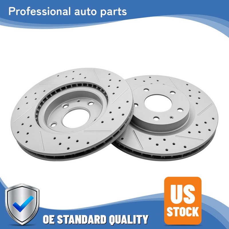 For Mazda CX-30 Mazda 3 2019-2025 Front Drilled & Slotted Disc Brake Rotors Set