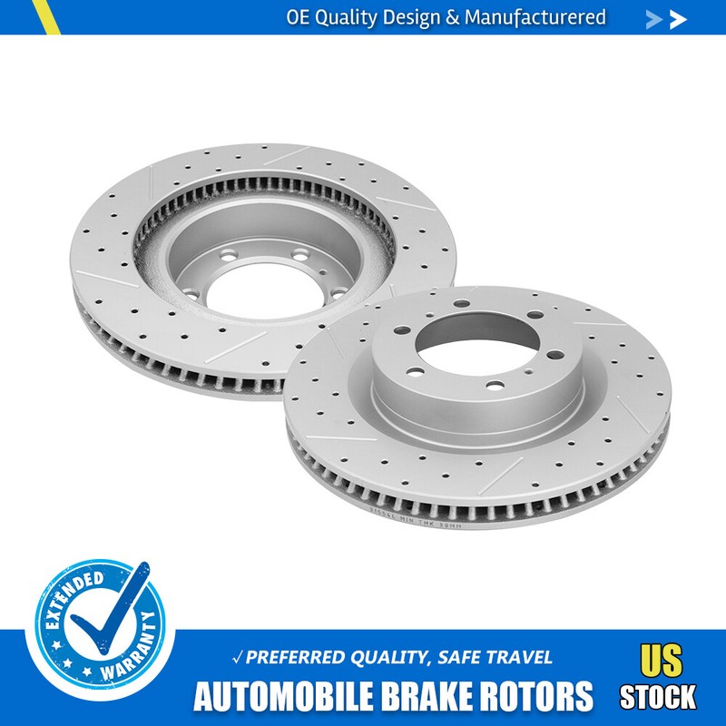 2pcs Front Drilled Disc Brakes Rotor For Lexus GX460 Toyota 4Runner 2010-2021