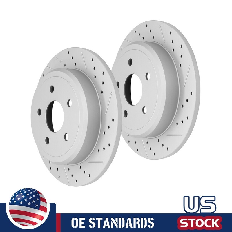 For 2006 – 2010 Jeep Commander Grand Cherokee Rear Drilled Disc Brake Rotors