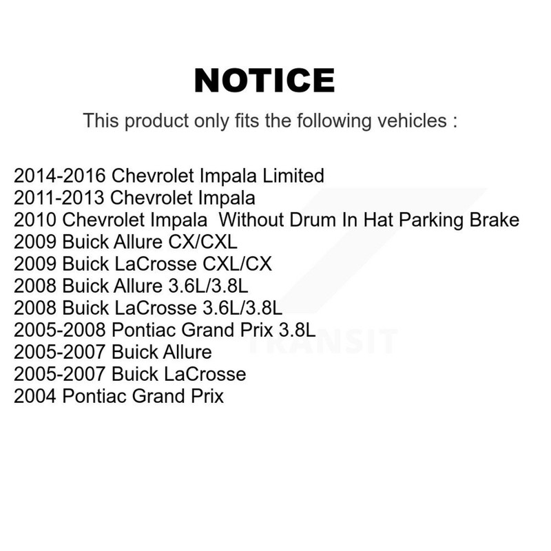 Rear Semi-Metallic Disc Brake Pads For Chevrolet Impala Pontiac Grand Prix Buick gallery