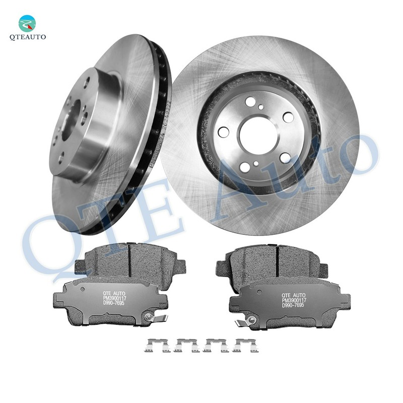 6 Front 255mm Brake Rotors-D990 7695 Ceramic Brake Pad To 2004-2009 Toyota Prius
