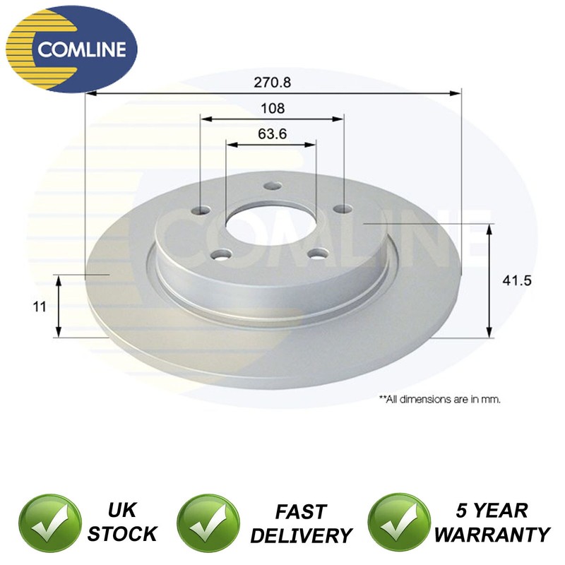 Brake Disc Rear Comline Fits Ford Focus 2010- #1 2023618 1704765
