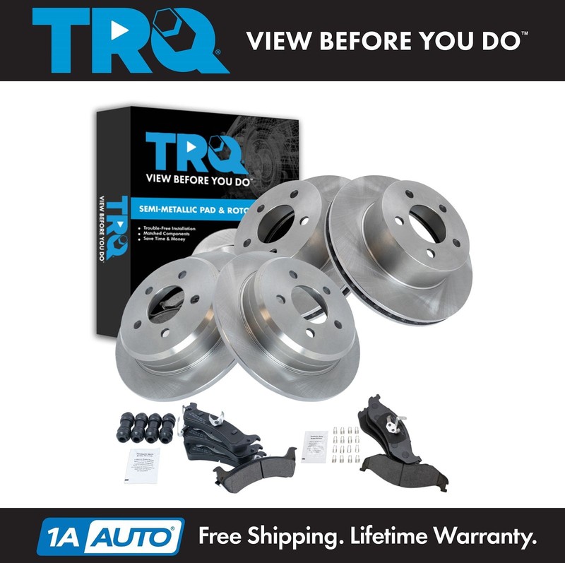 TRQ Front Rear Metallic Brake Pad Rotor Kit for 95-98 Jeep Grand Cherokee