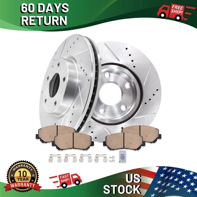11.69″ Front Drilled Rotors Ceramic Brake Pads Kit for Mazda CX-5 2013 2014-2024