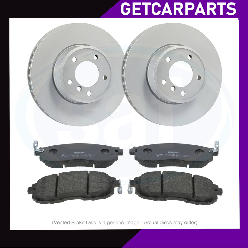 Pair Front Vented Brake Discs/Pads Nissan Juke F15 2010-2019 1.6