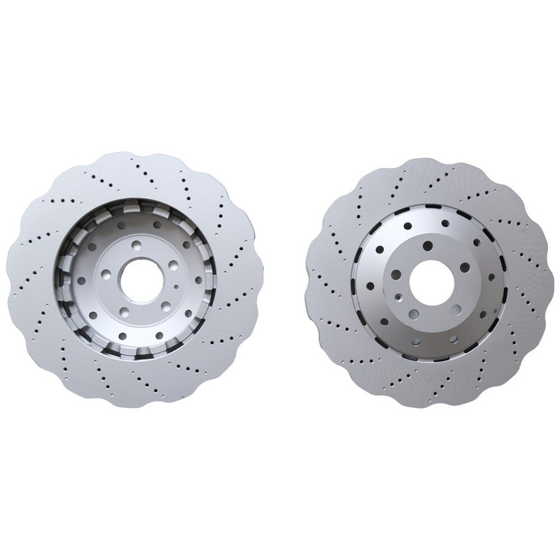 For AUDI RS7 Set of Front & Rear Vented Drilled Dimpled Disc Brake Rotors gallery