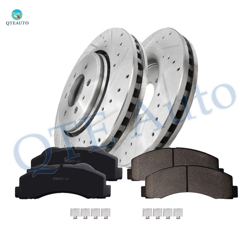 6PC Front 350mm Drilled Brake Disc Rotors-Brake Pad Kit For 2014-2020 Ford F-150