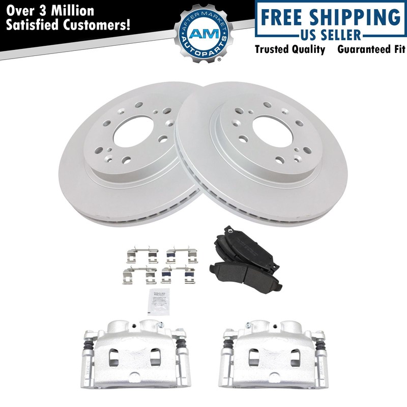 Front Brake Pads Calipers & Rotors For Escalade Silverado Tahoe Sierra Yukon