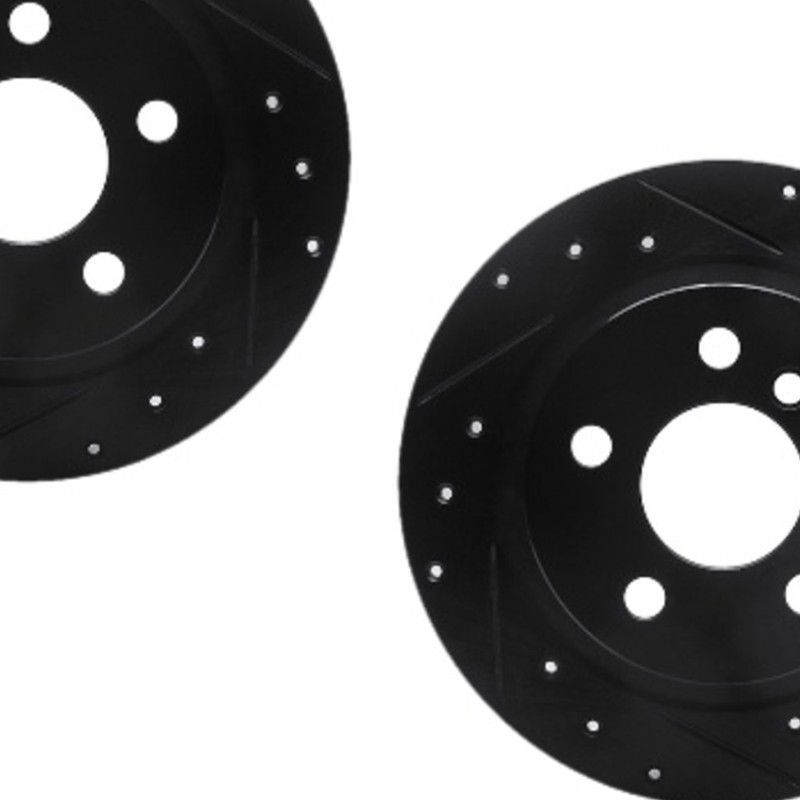 For Mini Cooper Clubman 2016-2024 Rotor Set Rear | Drilled And Slotted | Black gallery