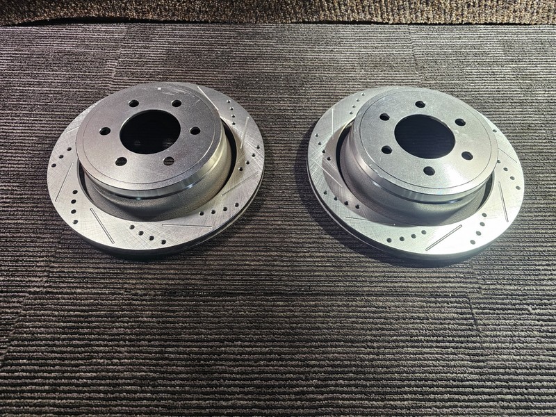 (QTY 2) 54186 Rear Drilled Brake Disc Rotor for 2012-2018 Ford F-150
