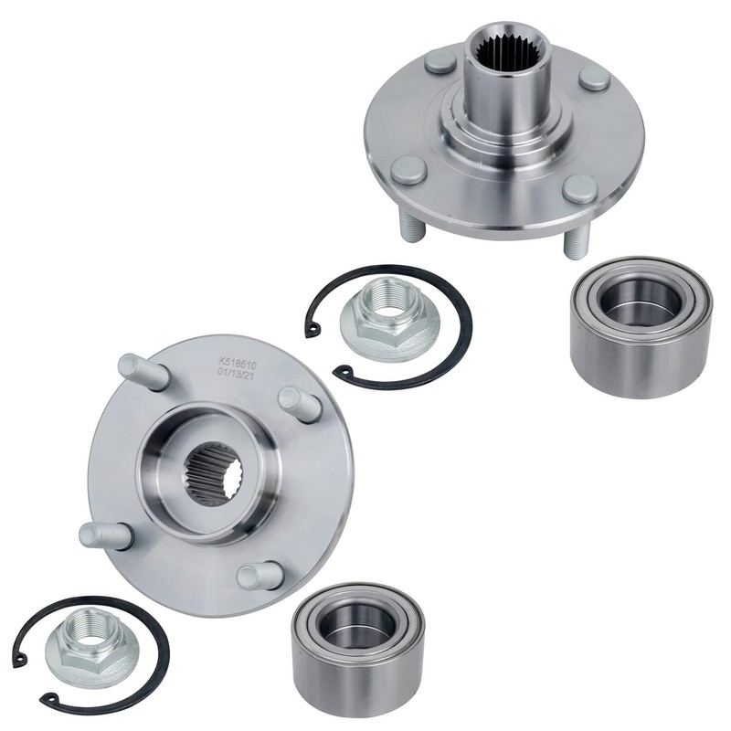 6pc Front Brake Rotors Pads + Wheel Hub Kit for 2000 2001-2004 Ford Focus NO SVT gallery