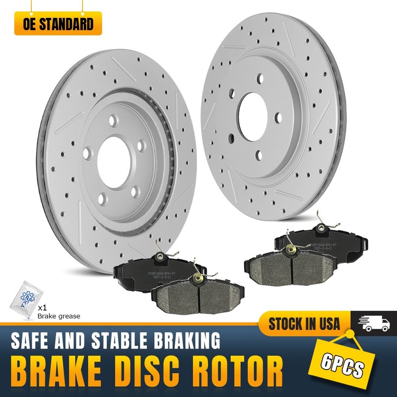 Rear Brake Disc Rotors And Ceramic Pads for 2011 2012 2013 2014 Ford Mustang