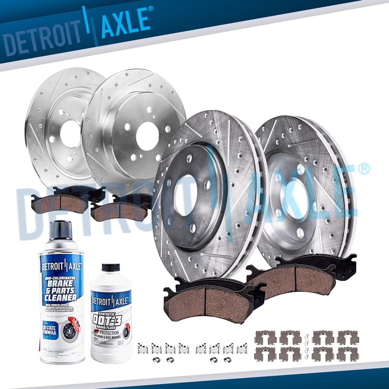 10pc Front Rear Drilled Brake Rotors and Brake Pads for 2018 – 2021 Toyota Camry
