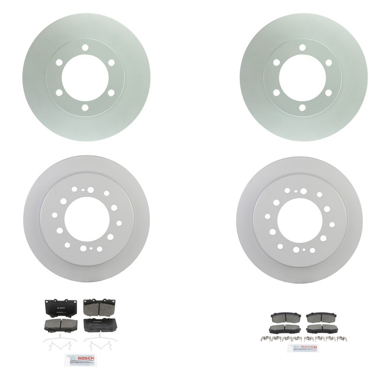 Bosch QuietCast Front & Rear Rotor Ceramic Disc Brake Pad Kit for Toyota Sequoia