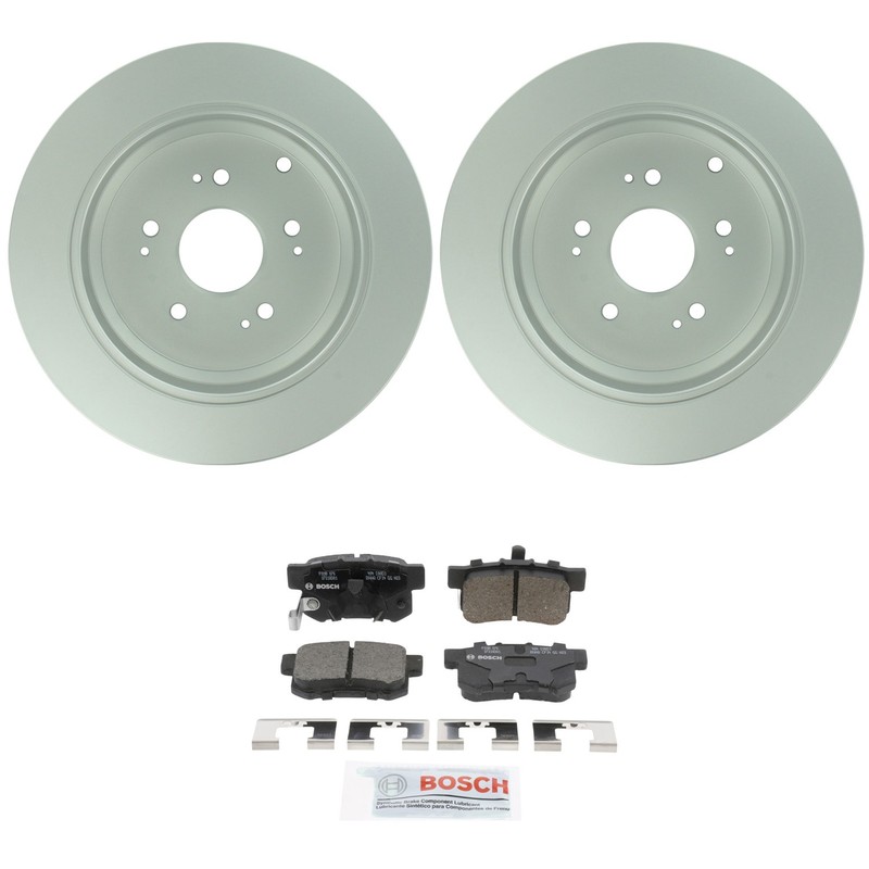 Bosch Rear Quietcast 305mm Solid Rotors Ceramic Disc Brake Pad Kit For CR-V RDX