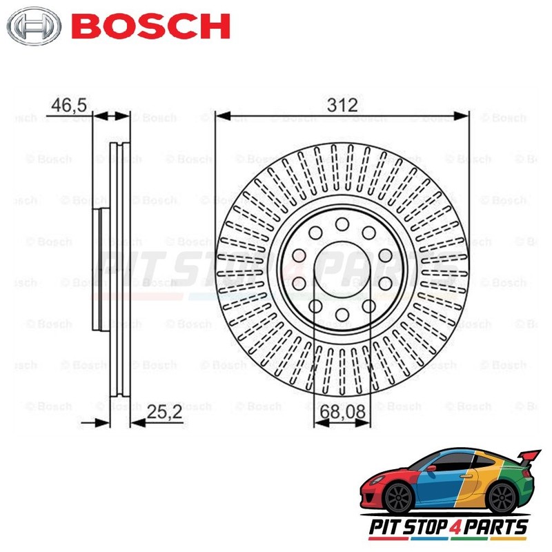 Bosch 0986479A30 Brake Disc Single Durable Fits VW Passat 2000-2005