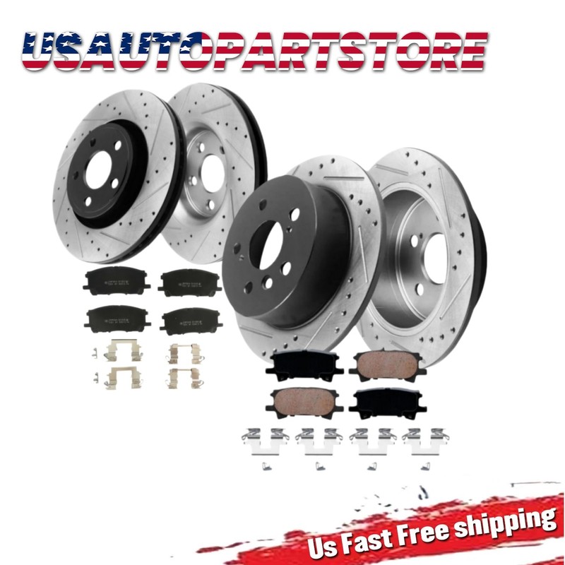 319mm Front Rear Drilled Rotors Brakes Pads For Lexus RX400H 2006 – 2008