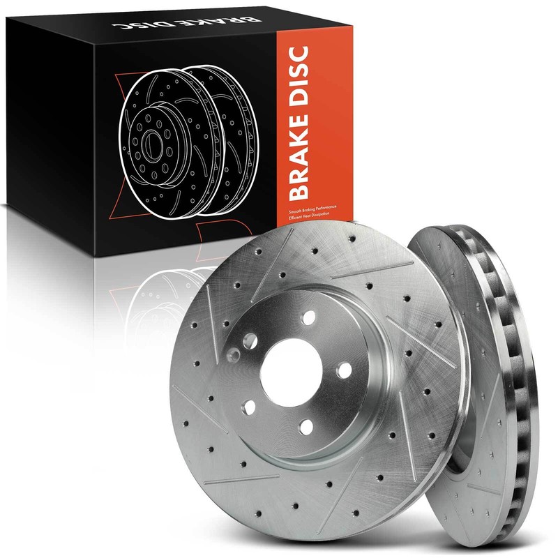 2Pcs 322mm Drilled Brake Rotors for Benz C280 C300 C350 E250 E350 Front LH & RH