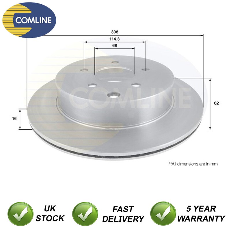 Brake Disc Rear Comline Fits Nissan Murano Infiniti FX Q70 Q50 M #1