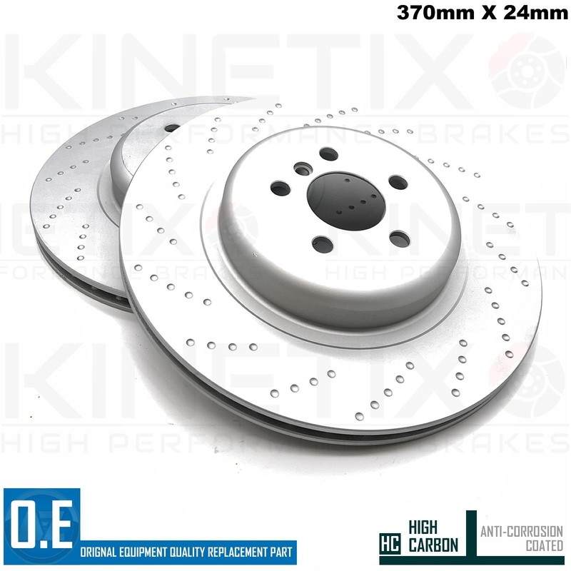 FOR BMW X5 45e G05 M SPORT CROSS DIMPLED REAR BRAKE DISCS PAIR 370mm gallery