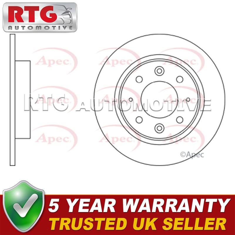 Rear 1x Brake Disc Fits Kia Carens 2000-2007 1.6 1.8 2.0 CRDi 0K9AA26251