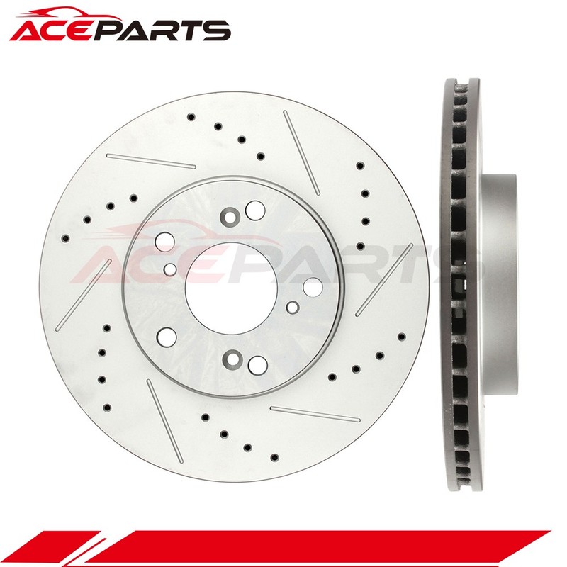 FRONT BRAKE DISC ROTORS FOR 2002 2003 2004 HONDA CR-V DRILLED & SLOTTED 2PCS gallery